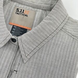 5.11 Tactical Shirt Womens L Gray Snap Long Sleeve Conceal Pocket Utility